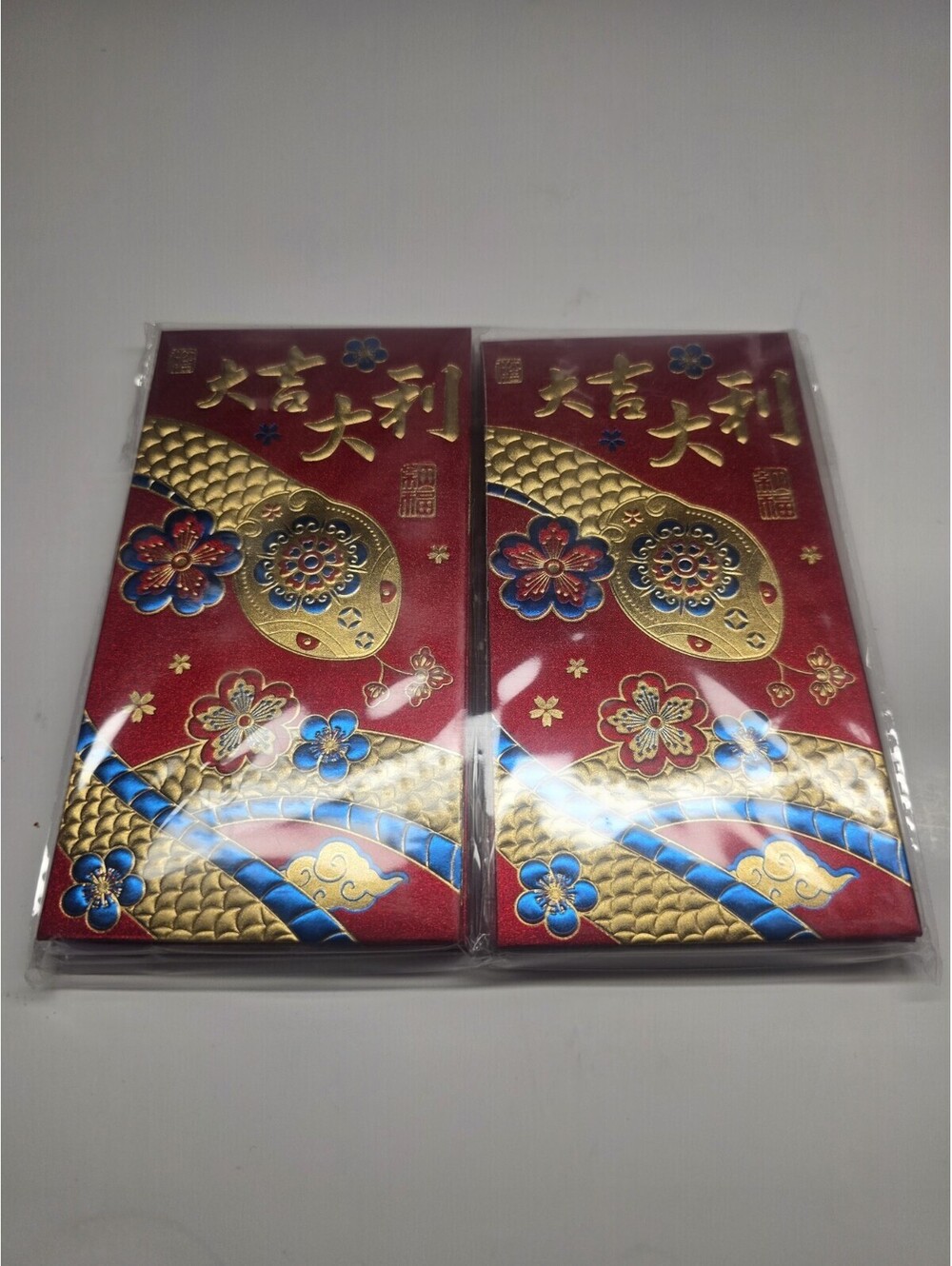 Luxury Red Envelopes 24 Pcs Chinese New Year Snake Envelope Lunar Packet Glitter